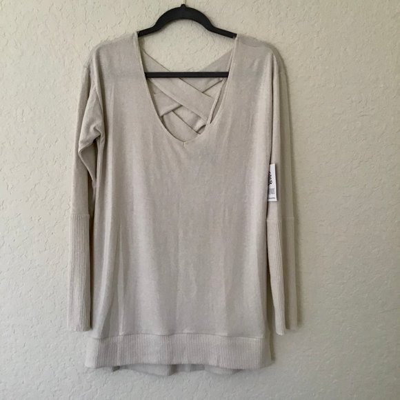 Miss Chievous Tops - Miss Chievous lattice back brushed hacci top, Sz M